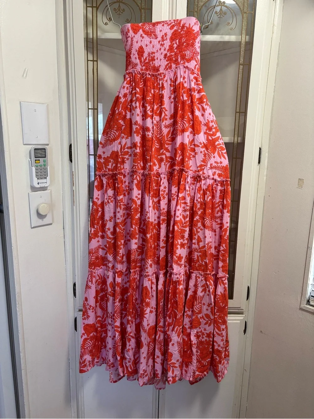 Abel The Label Strapless Pink and Red Floral Maxi Dress - Picture 2 of 9